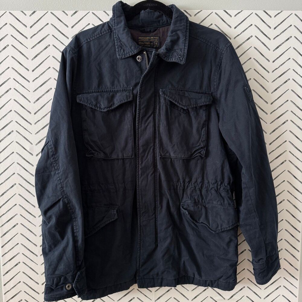 Abercrombieβ and Fitch Blue 14-A-1892-2 Miliatry Bomber Jacket Size Small